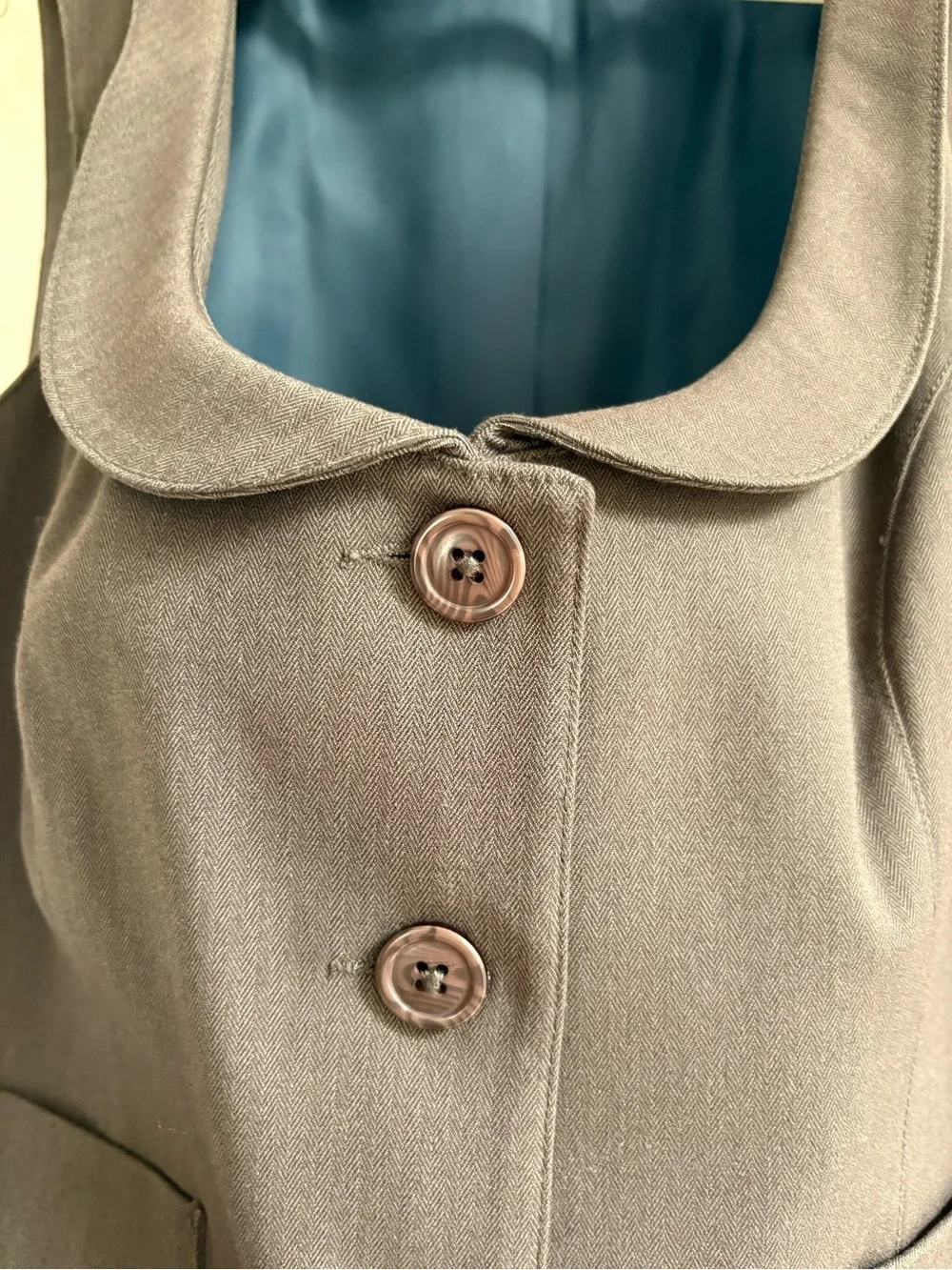 American Atelier Taupe Brown Sleeveless Button Vest - Picture 8 of 8
